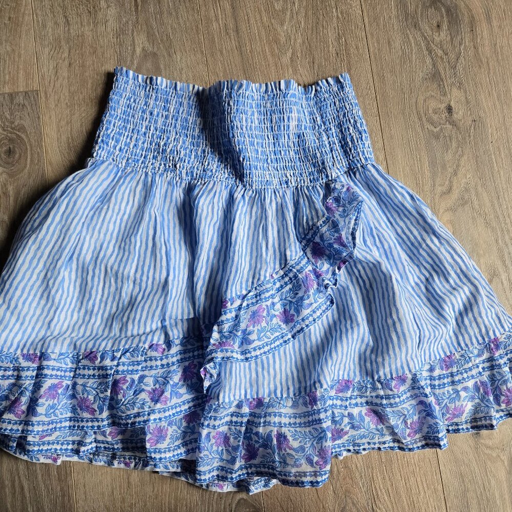 NWOT $148 Vineyard Vines Border Print Smocked Ruffle Skirt Size S